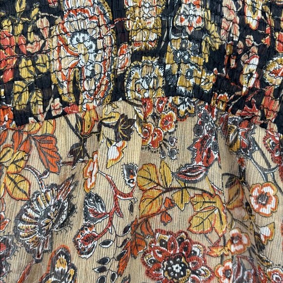 Zara Basic Sheer Floral Blouse with Tie detail in back/ Size small - Picture 8 of 11